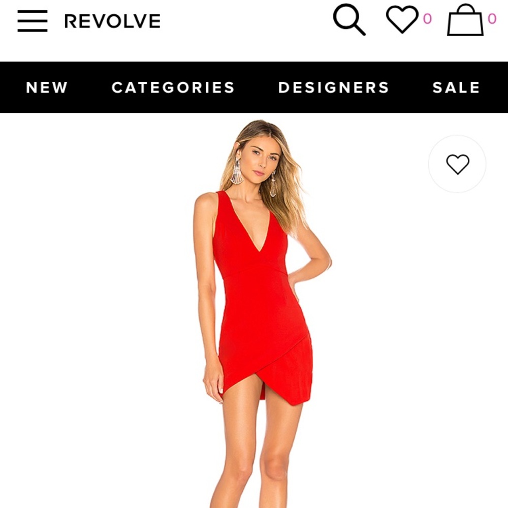 NBD Revolve Red Plunging Neckline Dress